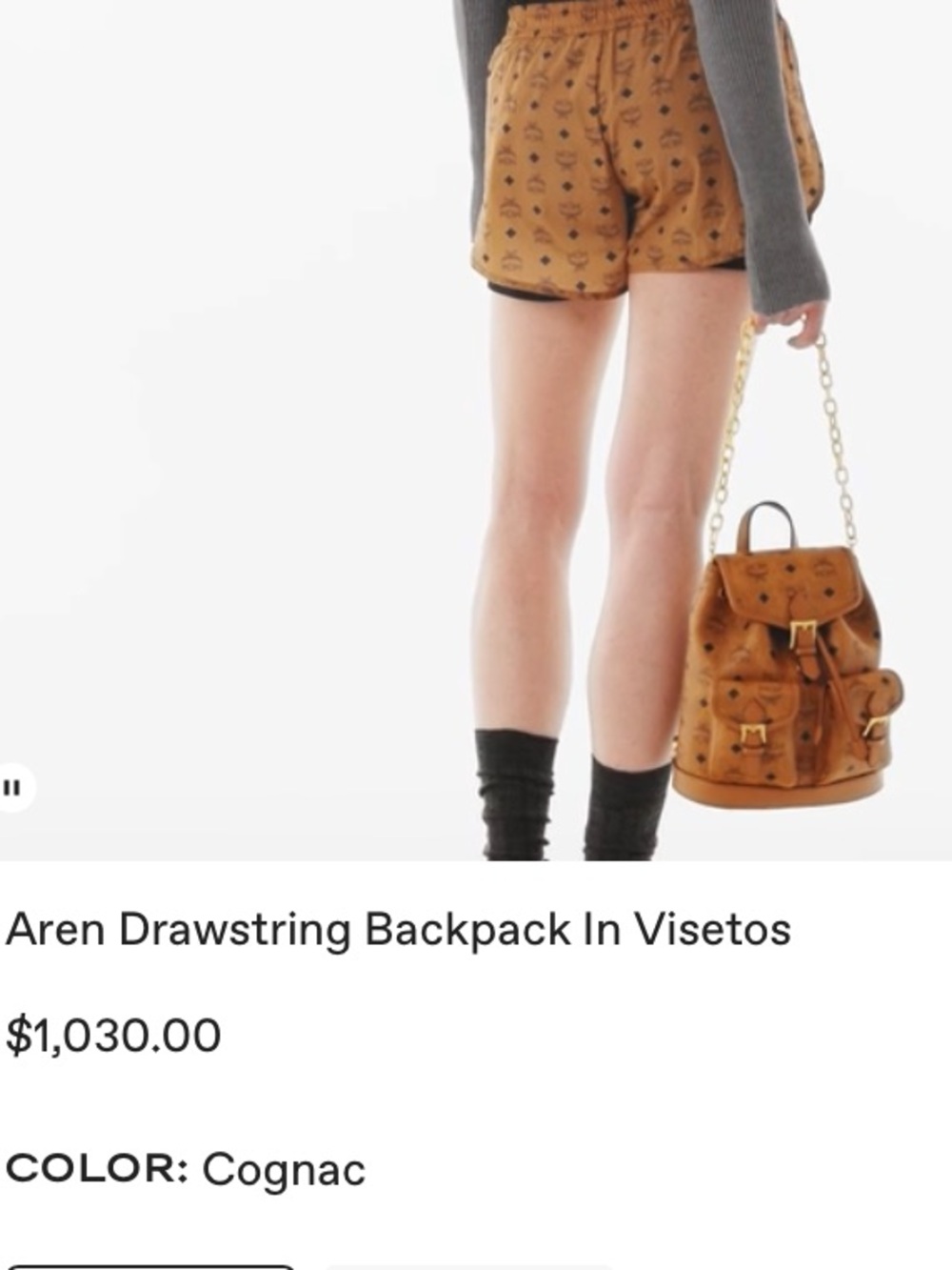 MCM Cognac Visetos Mini Backpack with Gold Chain Detail
Authentic sample - Picture 8 of 17